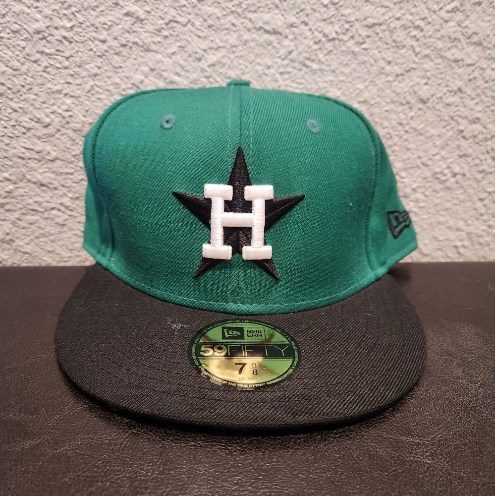 New Era Houston Astros Hat Size 7 3/8 Green and Black